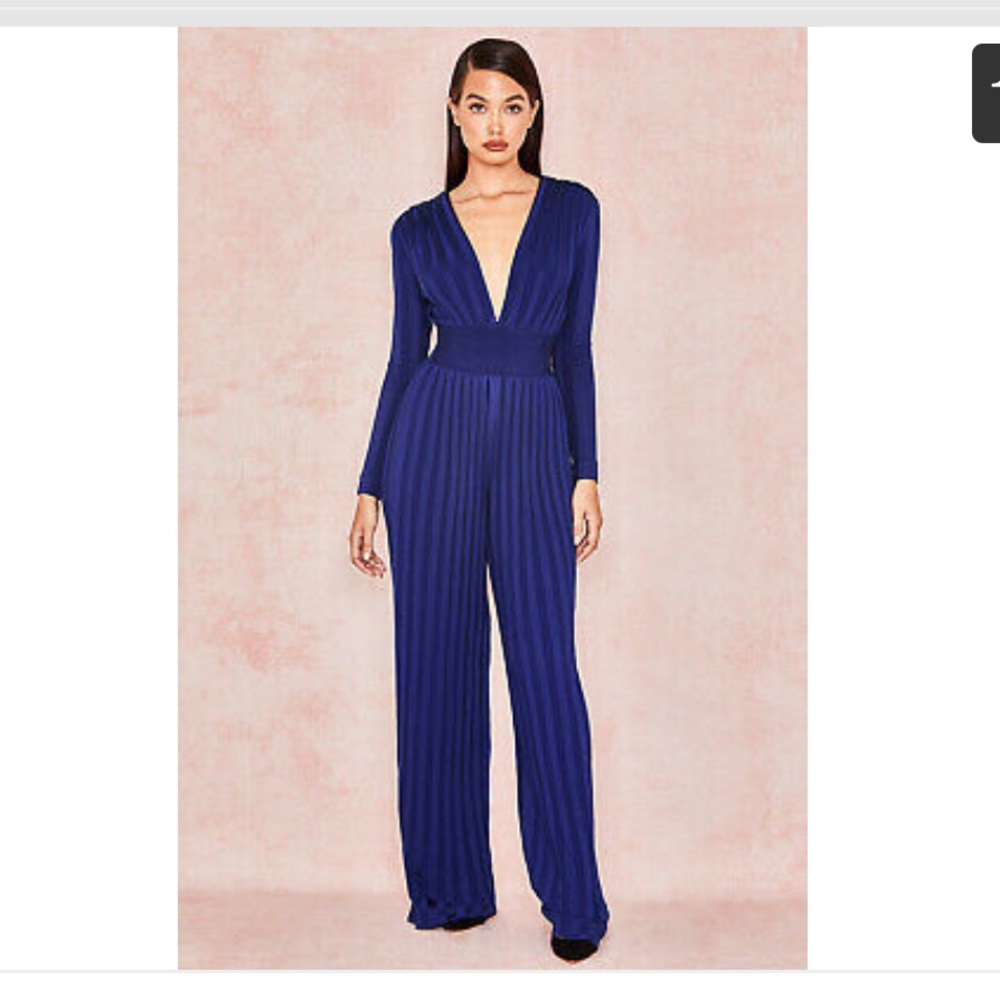 HOUSE OF CB 'Sariah' Deep Blue Bandage Jumpsuit